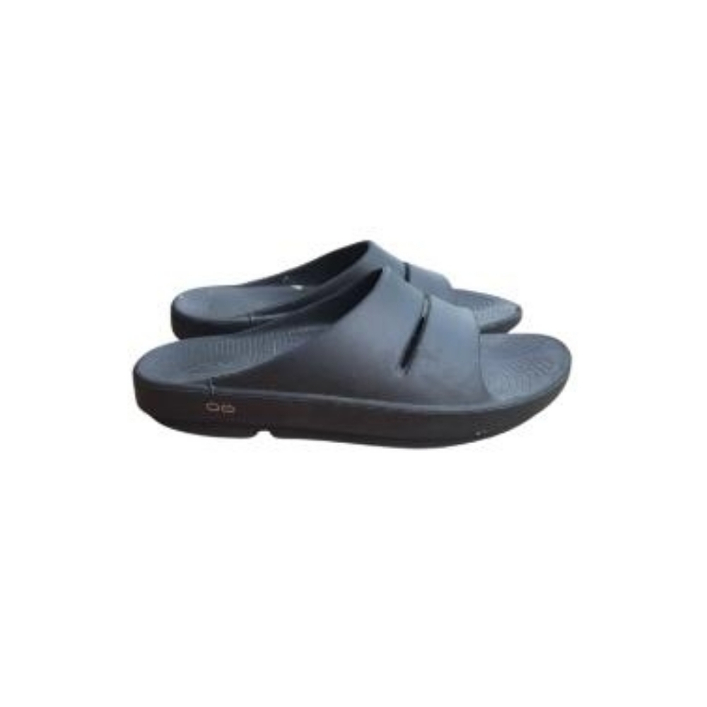 OOFOS OOahhh Recovery Black Foam Slide Sandal Slip On Original Men 10 Women 12